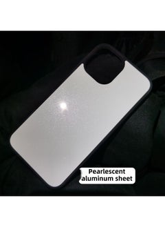 Heat Transfer IPhone Case Shaped Anti-slip Texture Two-in-one Diy Blank Material Case For IPhone Protective Cover-Color:Black + Pearlescent Aluminum Sheet-Applicable Model:IP 13Promax