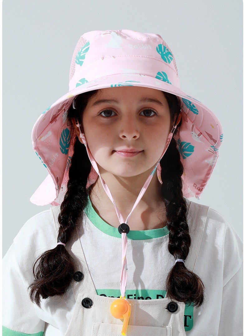 kaixin Children's Whistle Fisherman Hat Sun Protection Neck Protection Children's Hat Beach Hat Anti-ultraviolet Sun Hat - Image 1