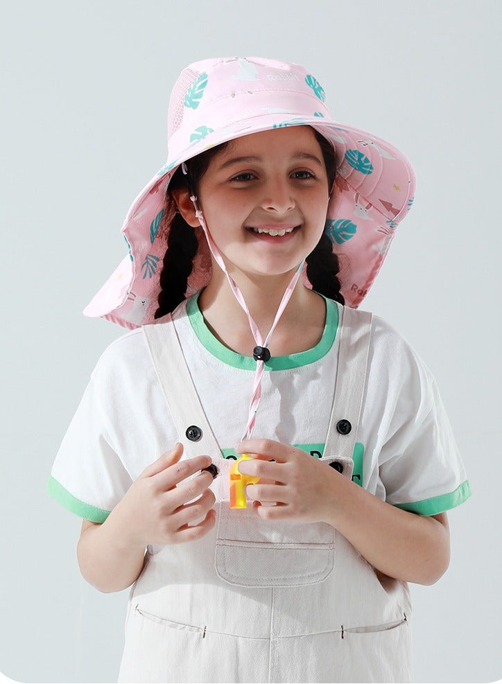 kaixin Children's Whistle Fisherman Hat Sun Protection Neck Protection Children's Hat Beach Hat Anti-ultraviolet Sun Hat - Image 2