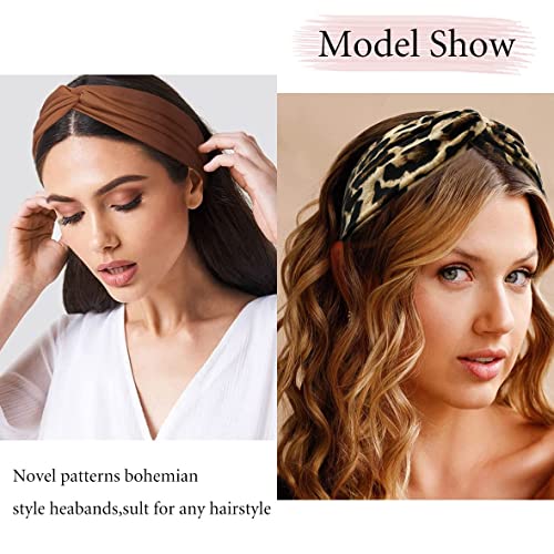 Kachanaa 8 Packs Wide Headbands for Women's Hair,Non Slip Soft Elastic Large African Bandeau Hair Bands Makeup Yoga Workout Running Sweat Hair Wraps Fashion Hair Accessories - Image 5