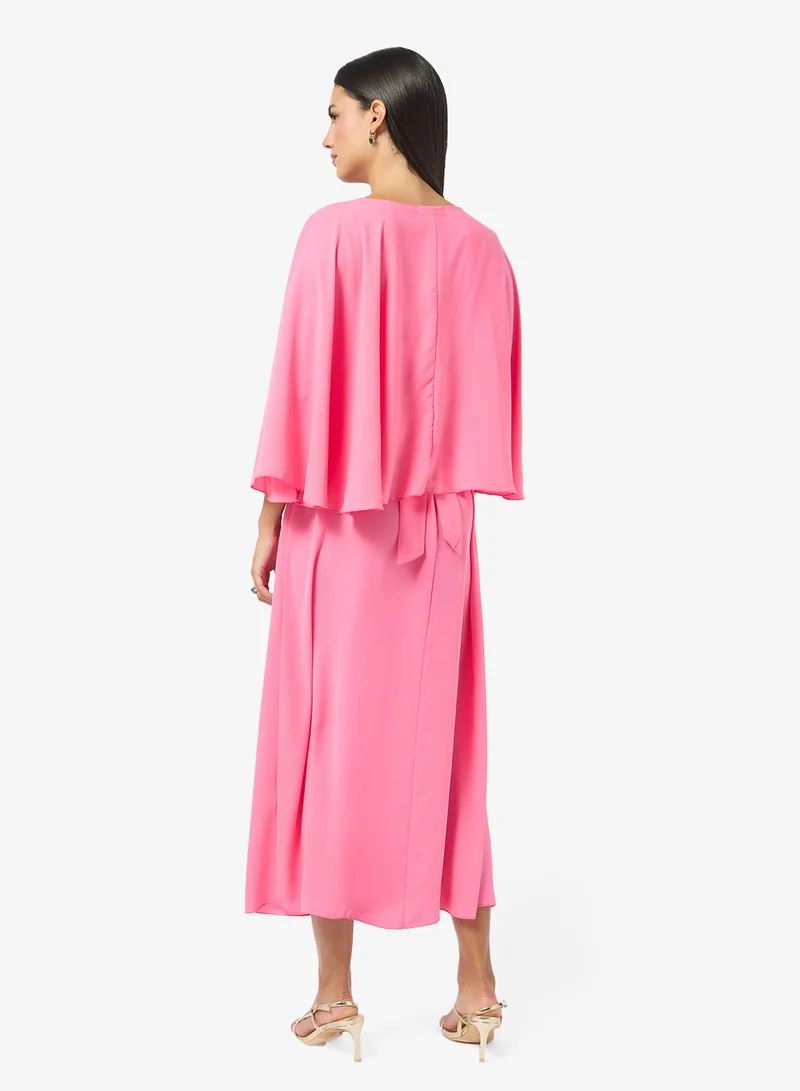 Khizana Embellished Cape Sleeve Dress