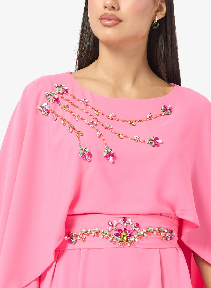 خزانة فستان بأكمام كاب مزينة - Image 3