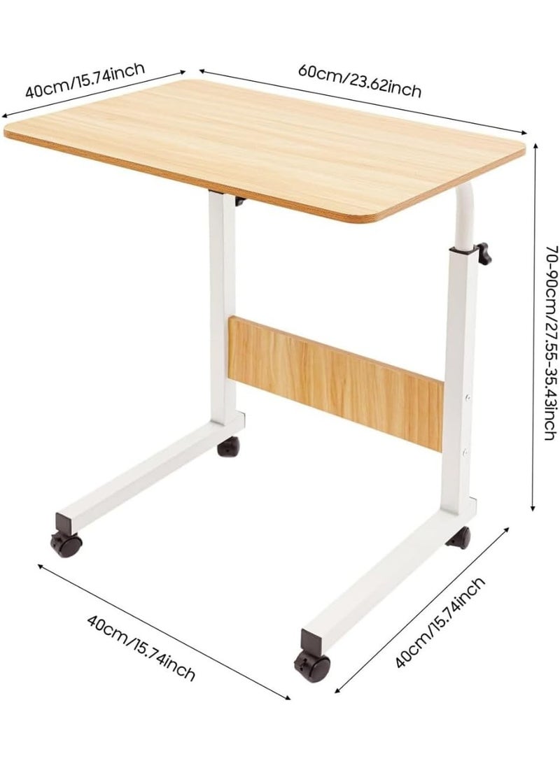 Laptop Table, Height Adjustable to 90cm Rolling Desk, Overbed Computer Tray - Image 5