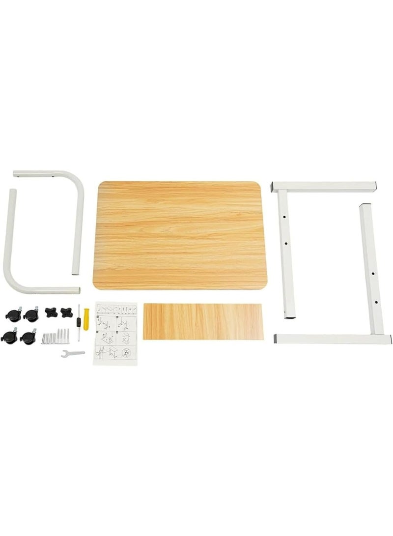 Laptop Table, Height Adjustable to 90cm Rolling Desk, Overbed Computer Tray - Image 3