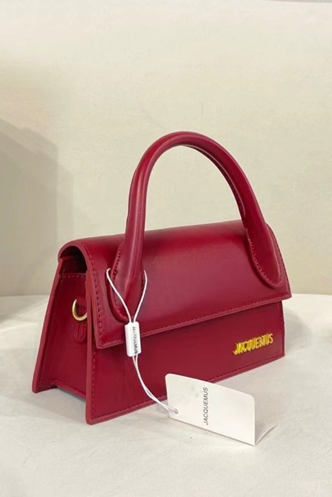 JACQUEMUS Le Chiquito Long Handbag Tote Bag Leather Flap Long With Crossbody Strap - Image 3