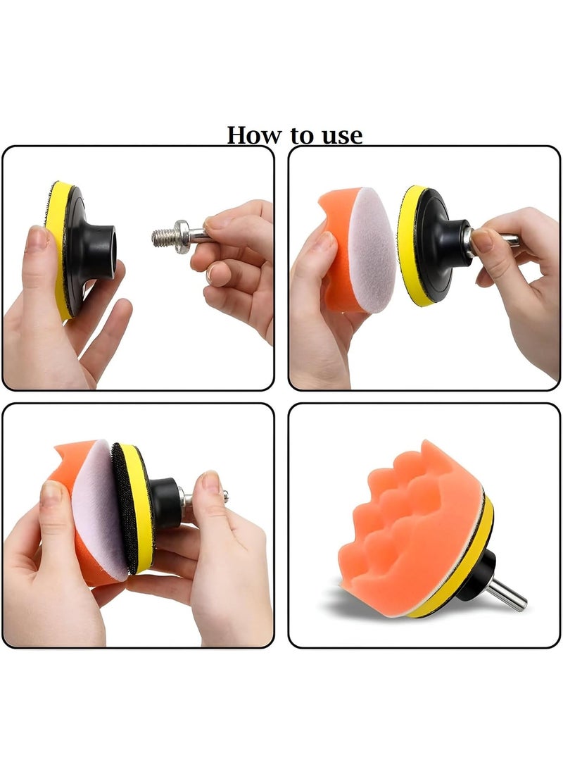 Gopinath Autolink Gopinath Autolink Polishing Pads Sponge and Woolen Polishing Waxing Pads Kits3Inch Buffing Pad11 PCS Polishing Pads Kit Car Foam for Sanding and Polishing  - Image 4