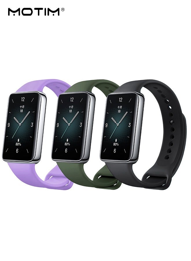 Motim 3Pcs Silicone Watchband For Huawei Band 8/9/10, Silicone Replacement Strap  - Image 1
