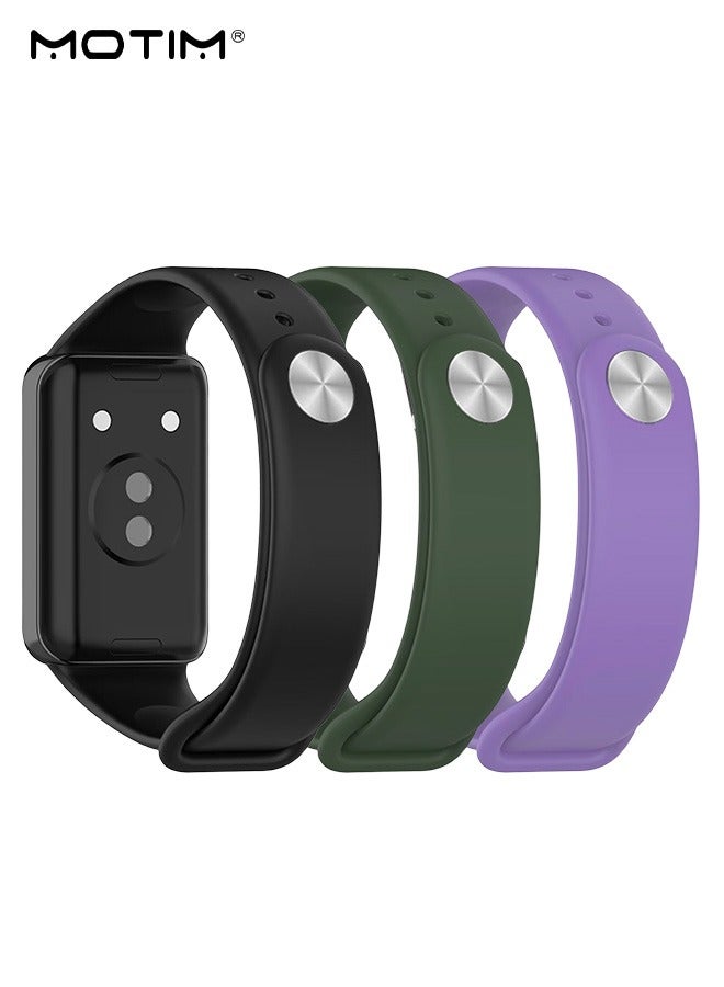 Motim 3Pcs Silicone Watchband For Huawei Band 8/9/10, Silicone Replacement Strap  - Image 2