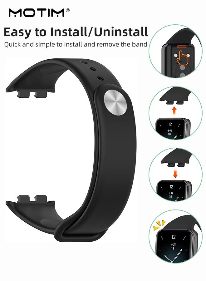 Motim 3Pcs Silicone Watchband For Huawei Band 8/9/10, Silicone Replacement Strap  - Image 3