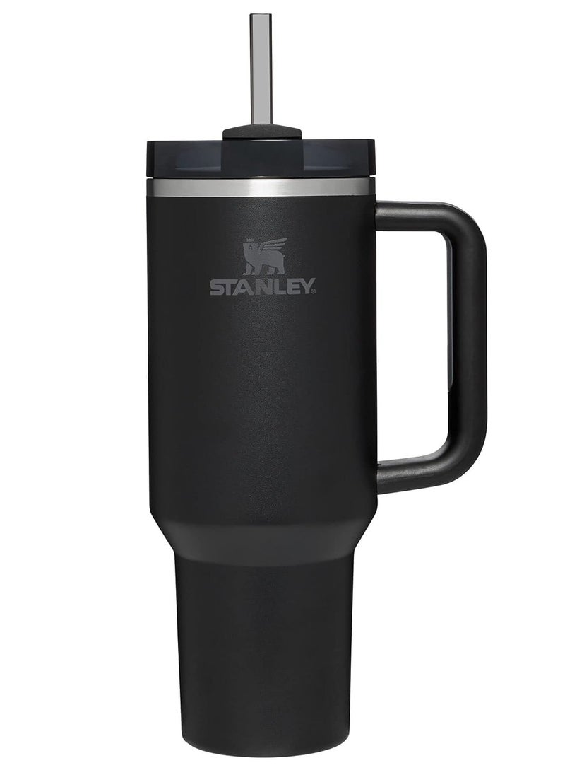 Stanley - Stanley Quencher Stainless Steel Vacuum Insulated Tumbler with Lid and Straw for Water, Iced Tea or Coffee, Smoothie and More, 40 oz，Black - Image 1