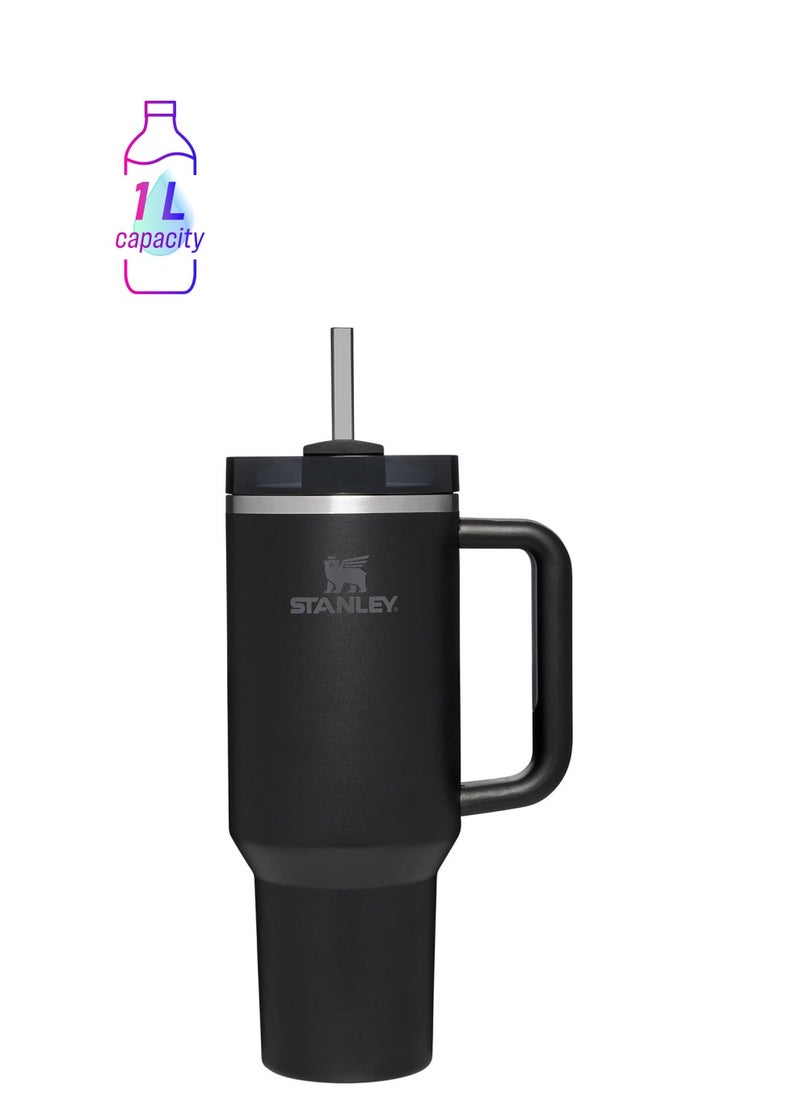 Stanley Stanley Quencher Stainless Steel Vacuum Insulated Tumbler with Lid and Straw for Water, Iced Tea or Coffee, Smoothie and More, 40 oz，Black  - Image 1