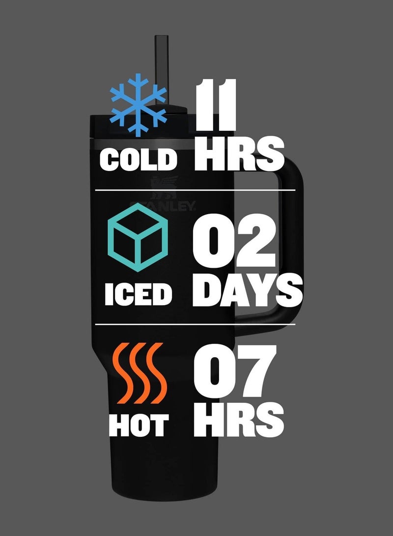 ستانلي الفولاذ المقاوم للصدأ فراغ معزول برميل ، مع غطاء القش ، والمياه ، والشاي المثلج أو القهوة ، عصير ، الخ . - Image 5