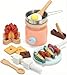 Pillowhale Wooden Campfire Playset 25Piece Kids SMores Grill Pretend Camping Kitchen Toy GlowLook Fire Skewers Pan Food STEM ScreenFree Outdoor BBQ Gift for Boys Girls Age 3 - Image 2