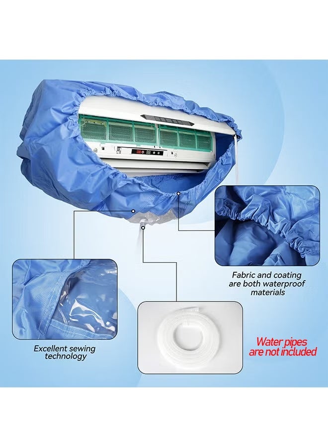 Air Conditioning Cleaning Cover,Split Air Conditioner Cleaning Cover,Wall Mounted AC Service Bag Large Size,For 1P-1.5P Wall Mounted AC,Blue - Image 2