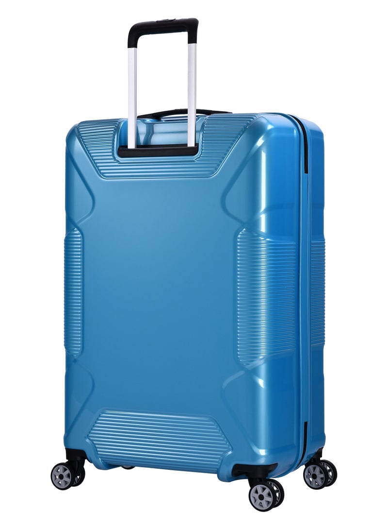 إيمينينت حقيبة سفر صلبة بعجلات مزدوجة هادئة من البولي كربونات خفيفة الوزن بثلاث قطع مع قفل  بلون أزرق ساطع - Image 3