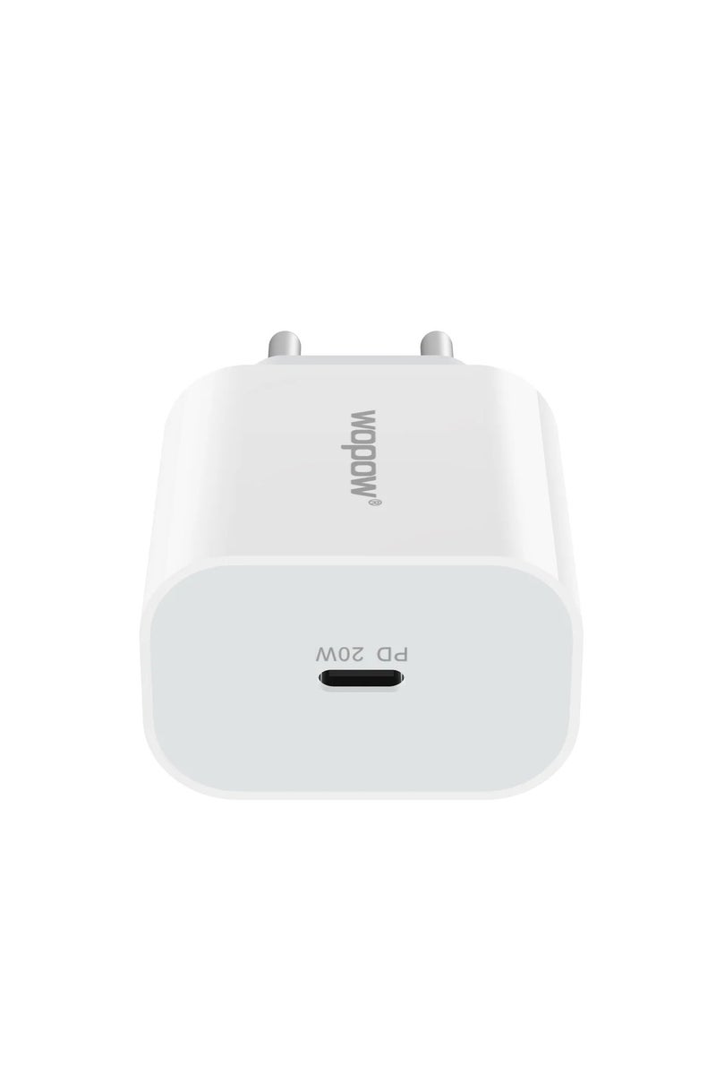 Wopow WD03 20W PD Fast Travel Charger – EU Plug, Fireproof Housing, Compact & Portable - Image 2
