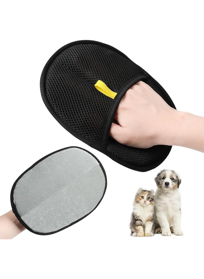 Thickened Pet Hair Removal Glove for Cats and Dogs, Electrostatic Double Sided Pet Grooming Gloves, Reusable Deshedding and Lint Remover for Furniture Couch Carpet Clothing and Car Seats, Soft Massage Glove for Short and Long Pet Hair - Image 1