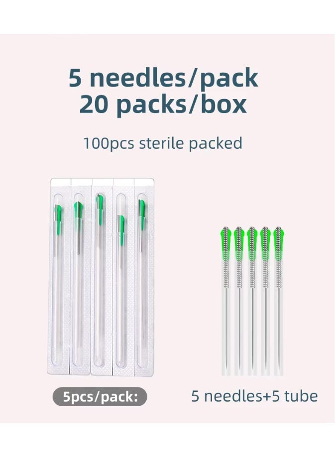 ١٠٠ قطعة من إبر الوخز بالإبر الطبية الصينية، معقمة للاستخدام مرة واحدة، غير مؤلمة، جافة - Image 2