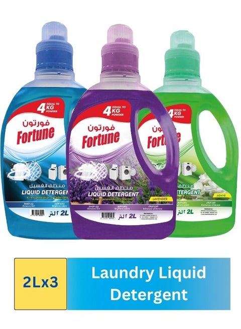 Fortune Laundry Liquid Detergent Lavender Orignal & Jasmine 2 Litre (PACK OF 3)