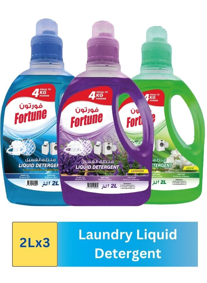 Fortune Fortune Laundry Liquid Detergent Lavender Orignal & Jasmine 2 Litre (PACK OF 3)  - Image 1
