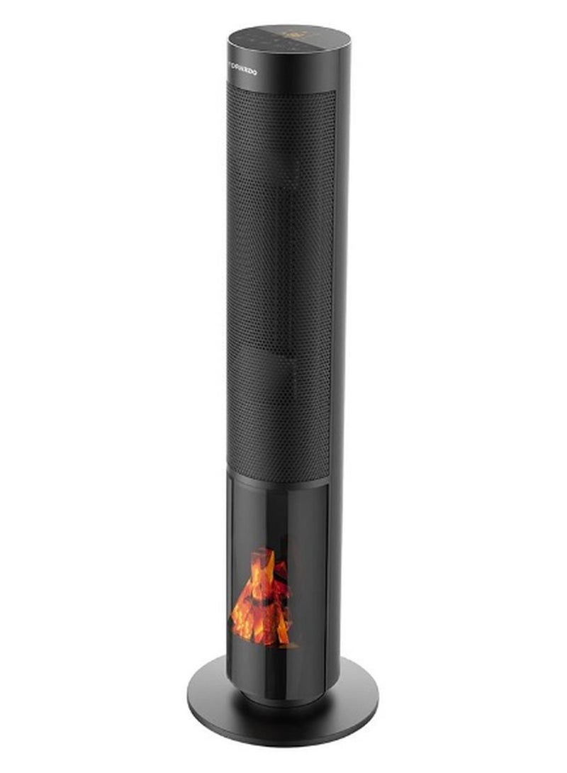 Tornado Ceramic Electric Heater, 2000W Power, 16m Coverage, with Remote Control, Digital Display, Black - Model TPH-2000DF