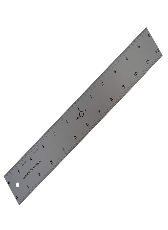 Ludwig Precision 12" Center-Finding Aluminum Straight Edge, 81212 - Image 1