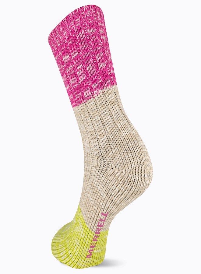 ميريل جوارب ميريل هيريتدج كامب الصوفية للرجال والنساء - زوج واحد - شعار مطبوع بتقنية النقل الحراري وخاصية امتصاص الرطوبة، لون وردي، مقاس صغير-متوسط - Image 3