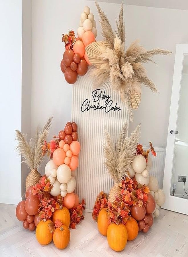 EASUTE 138PCS Fall Thanksgiving Little Pumpkin Balloon Garland Arch Kit, Burnt Orange Brown Double-Stuffed Nude Boho Balloons for Friendsgiving Hello Fall Baby Shower Party Decorations - Image 5