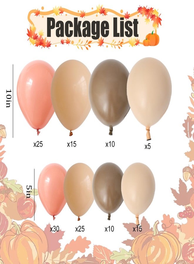 EASUTE 138PCS Fall Thanksgiving Little Pumpkin Balloon Garland Arch Kit, Burnt Orange Brown Double-Stuffed Nude Boho Balloons for Friendsgiving Hello Fall Baby Shower Party Decorations - Image 2