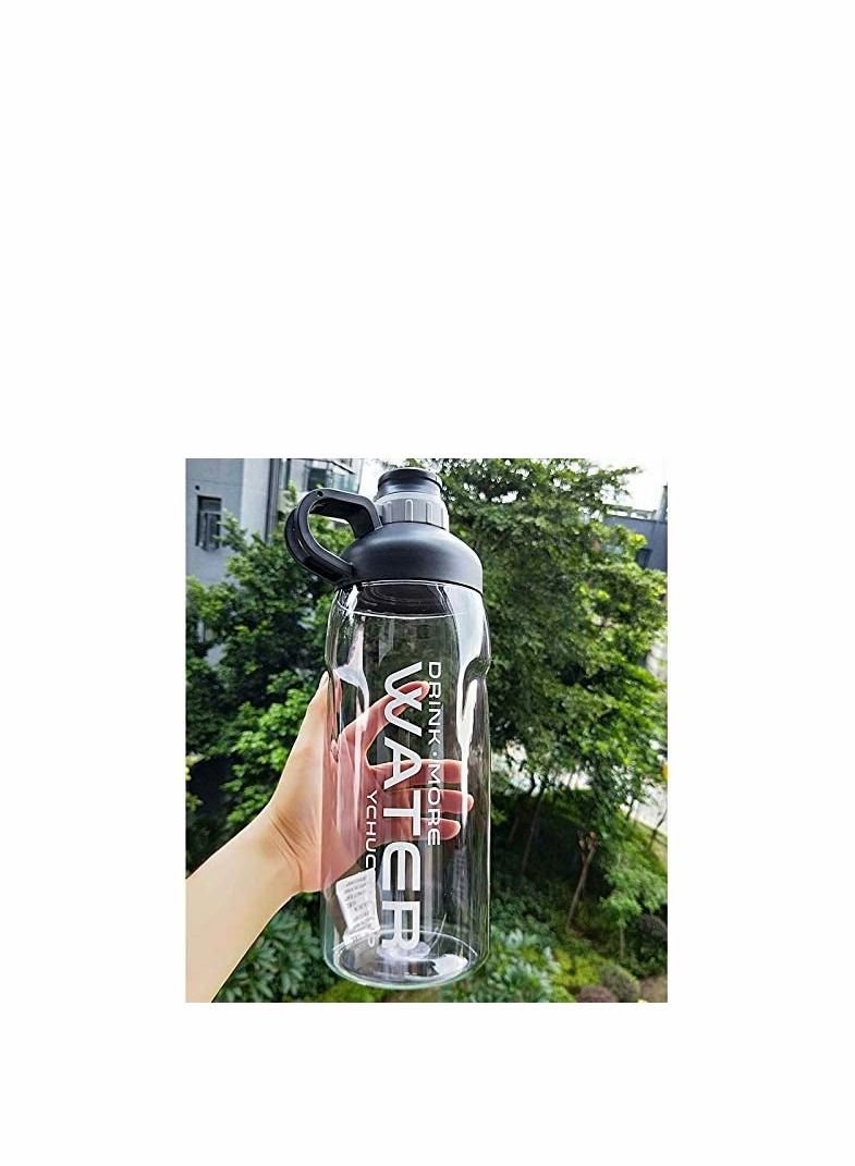 SYOSI زجاجة مياه سعة 64 أونصة، زجاجة مياه ملهمة نصف جالون، قابلة للشرب، خالية من مادة BPA، زجاجة مياه رياضية كبيرة سعة 2 لتر مع مقبض زجاجة مياه واسعة الفم للصالة الرياضية والمكتب والعمل - Image 2