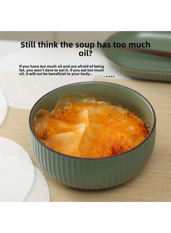 Food Grade Oil-absorbing Paper Food Special Soup Stew Fried Soup Oil Filter Paper Film Kitchen Soup Baking Paper-Specifications:20cm Diameter, 12 Pieces (Japanese Self-sealing) - Image 3