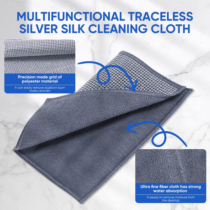 Forggon 10Pcs New Upgrade 2-Layer Non Scratch Wire Dishcloth,Wire Dishwashing Rag, Non-Scratch Wire Dishwashing Rags for Wet and Dry, Kitchen Cleaning Dish Rags for Cookware,Sinks, Dishes,Stove - Image 4