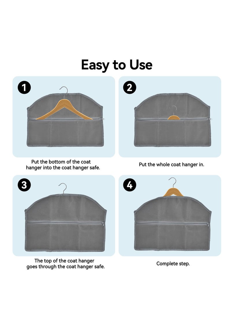 SYOSI خزانة التعليق الآمنة مع جيب سحاب مخفي - مقاومة للماء والحرارة جيب مخفي آمن بسعة كبيرة قسم سري لتنظيم خزانة الملابس للاستخدام المنزلي أو السفر أسود - Image 4