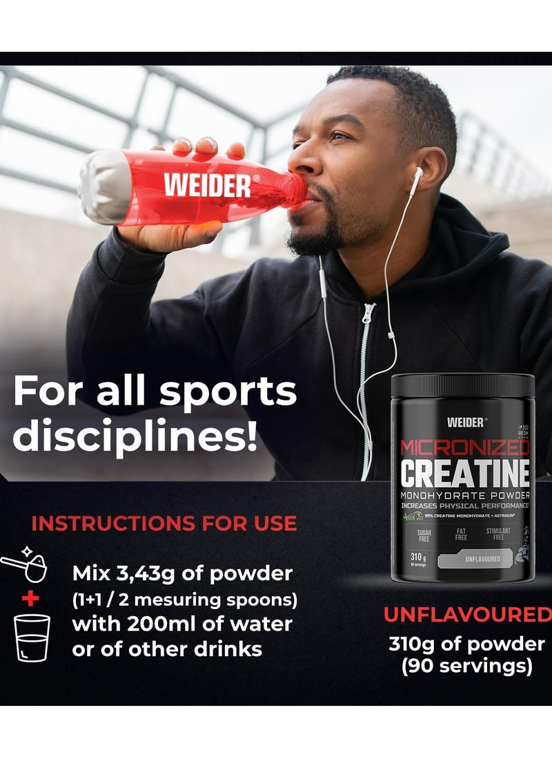 Weider Micronized Creatine Monohydrate Powder 310g, Unflavoured, High-Performance Supplement for Enhanced Strength and Muscle Growth  - Image 4