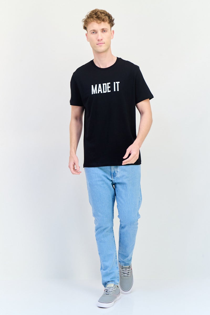 Celio تي شيرتات قصيرة الأكمام للرجال بتصميم جرافيكي، أسود - Image 4