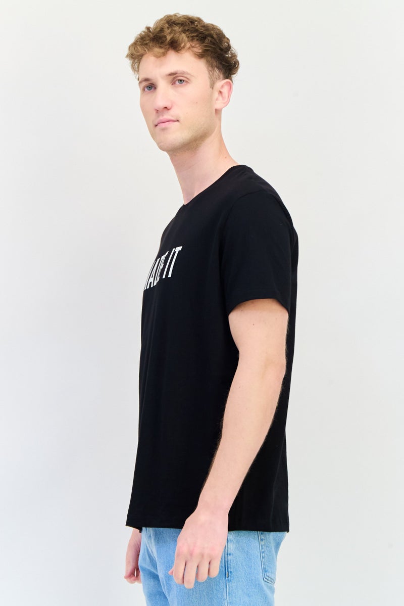 Celio تي شيرتات قصيرة الأكمام للرجال بتصميم جرافيكي، أسود - Image 2