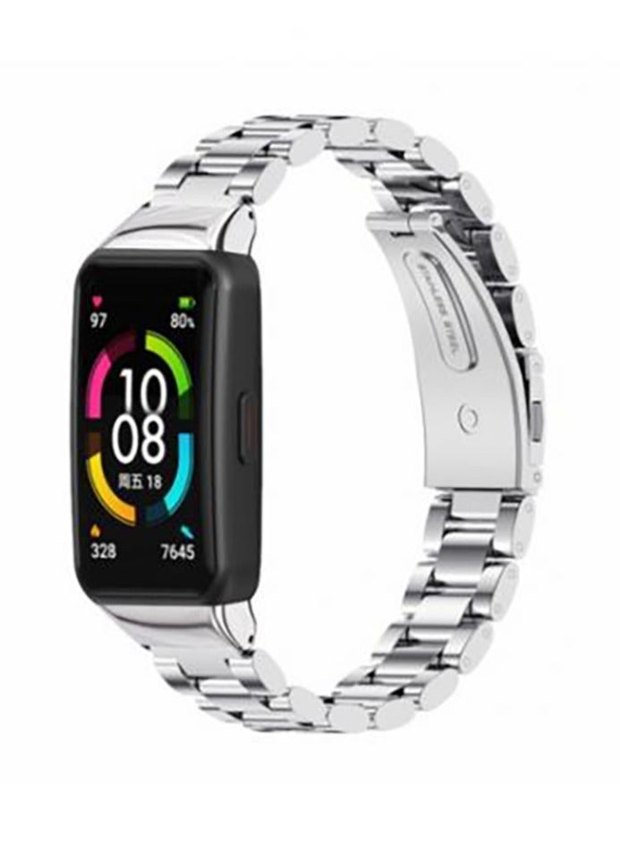 For Huawei Band 6 & Honor Band 6 - Stainless Steel Bracelet Watch Band Strap - Silver