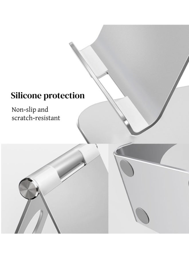 يورايز حامل سطح مكتب قابل للتعديل للكمبيوتر اللوحي، حامل هاتف محمول من سبائك الألومنيوم، قابل للطي والتدوير، حامل كمبيوتر لوحي كسول مع قاعدة ثبات غير قابلة للانزلاق، مناسب لأجهزة iPad والهاتف المحمول وما إلى ذلك. - Image 3