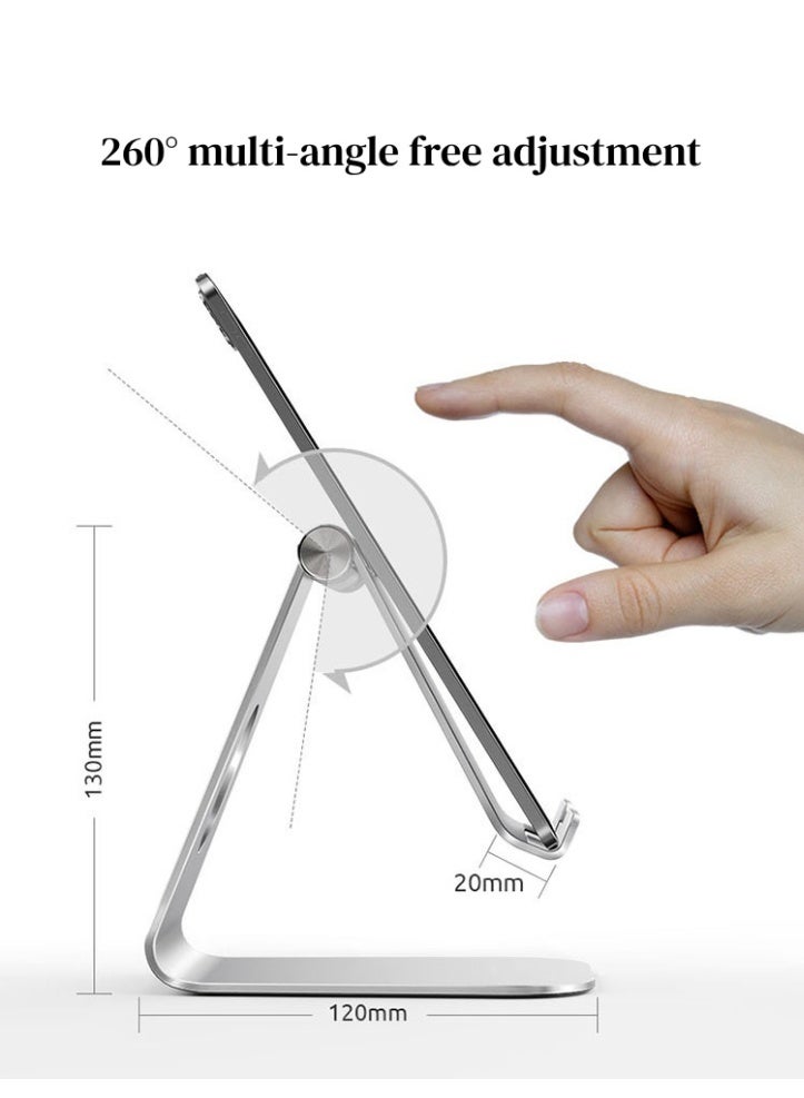 يورايز حامل سطح مكتب قابل للتعديل للكمبيوتر اللوحي، حامل هاتف محمول من سبائك الألومنيوم، قابل للطي والتدوير، حامل كمبيوتر لوحي كسول مع قاعدة ثبات غير قابلة للانزلاق، مناسب لأجهزة iPad والهاتف المحمول وما إلى ذلك. - Image 2