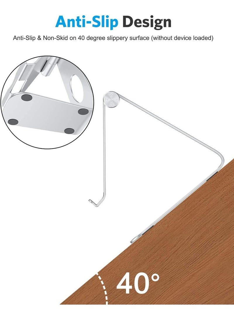 يورايز حامل سطح مكتب قابل للتعديل للكمبيوتر اللوحي، حامل هاتف محمول من سبائك الألومنيوم، قابل للطي والتدوير، حامل كمبيوتر لوحي كسول مع قاعدة ثبات غير قابلة للانزلاق، مناسب لأجهزة iPad والهاتف المحمول وما إلى ذلك. - Image 4