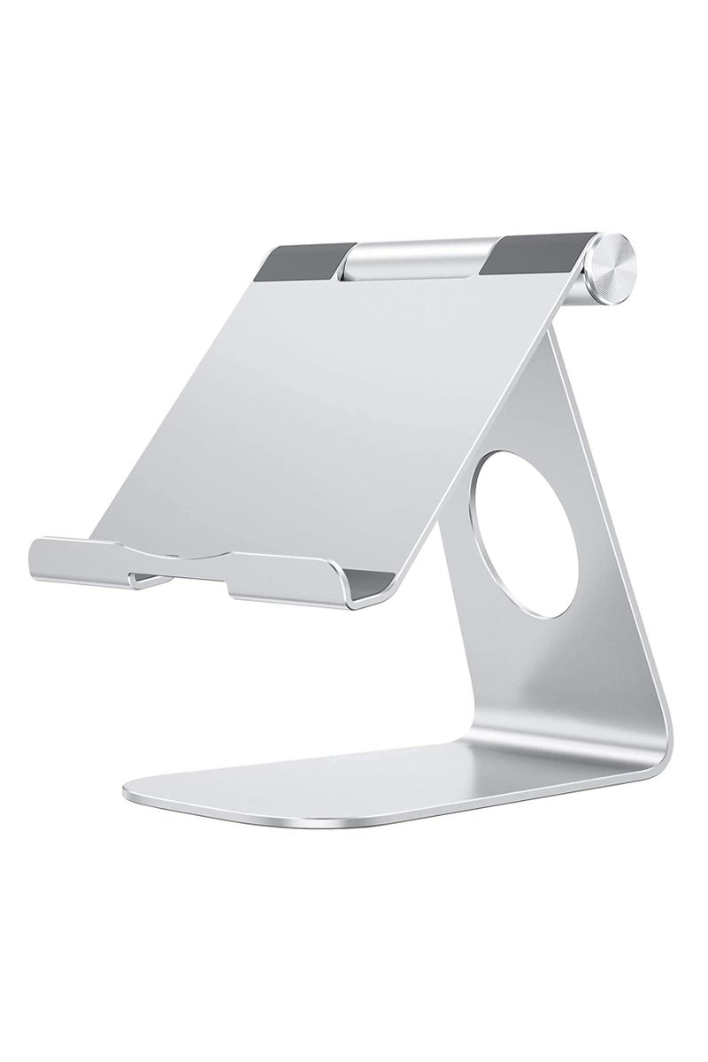 يورايز حامل سطح مكتب قابل للتعديل للكمبيوتر اللوحي، حامل هاتف محمول من سبائك الألومنيوم، قابل للطي والتدوير، حامل كمبيوتر لوحي كسول مع قاعدة ثبات غير قابلة للانزلاق، مناسب لأجهزة iPad والهاتف المحمول وما إلى ذلك. - Image 1