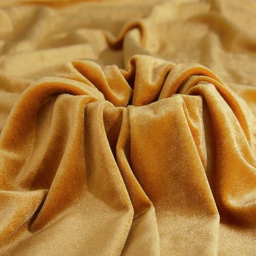 MaiMaiSuan Yellow Velvet Fabric by The Yard,3 Yards 60" Wide Soft Stretchy Velvet Cloth for Upholstery Sofa Chair Cover,DIY Sewing,Costume,Craft,Curtain - Image 1