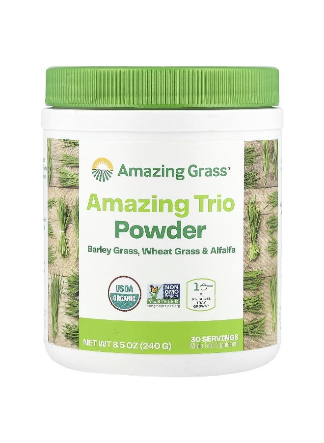 Amazing Grass Amazing Grass, Amazing Trio Powder, Barley Grass, Wheat Grass & Alfalfa, 8.5 oz (240 g)  - Image 1