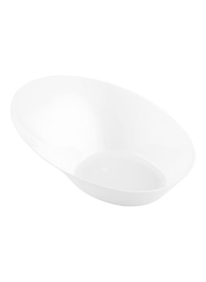 Restaurantware 4 x 2.9 x 1.3 Inch Mini Tasting Dishes, 100 Disposable Mini Dessert Dishes - Oval, Ellipse Design, White Plastic Appetizer Dishes, Serve Samples or Snacks, For Parties or Weddings - Image 4