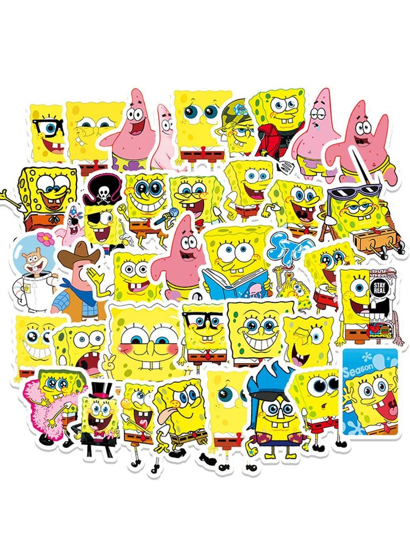 general 50-Piece SpongeBob SquarePants Cute Vinyl Waterproof Sticker