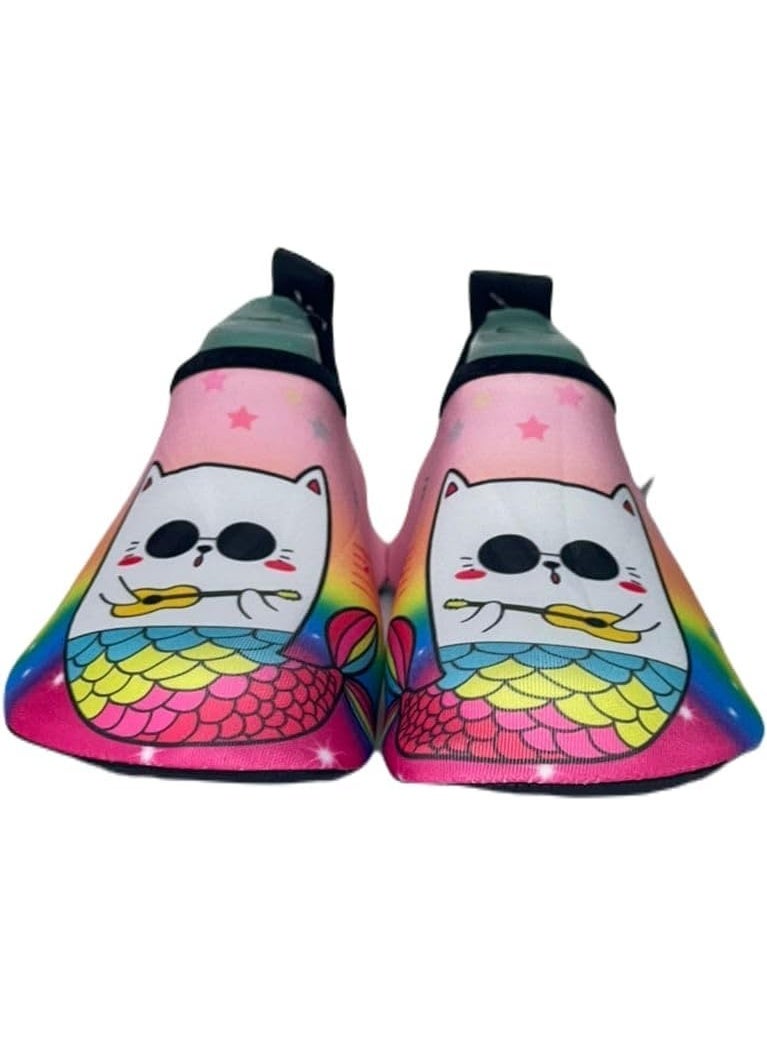 NICE Boys and Girls Water Shoes, Quick Drying Non-Slip Beach Shoes, Children's Cartoon Multicolor Swimming Socks  - Image 1