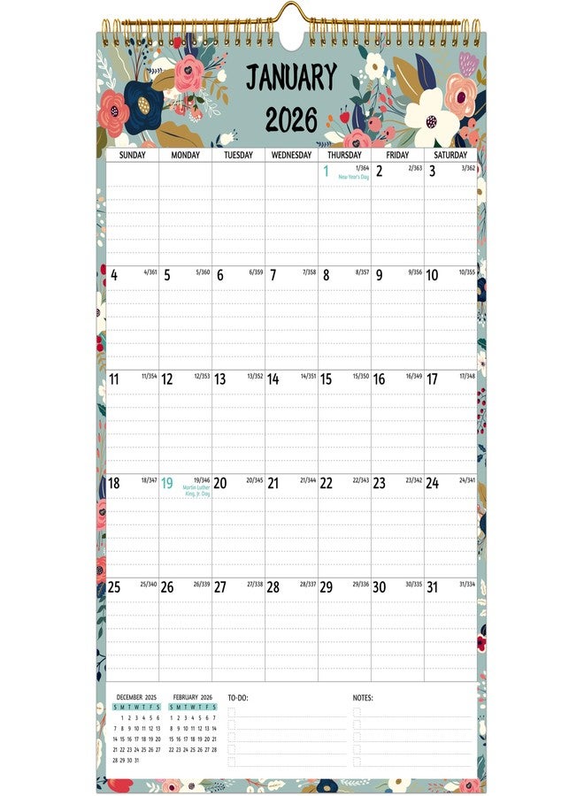 BowCuk Wall Calendar 2026-2027 - Jan.2026 - Jun.2027, Calendar 2026-2027 Wall, 18 Monthly Calendar, 12 x 17 In, 2026 Calendar with Large Blocks, Thick Paper, Holidays, To-do ＆ Notes, Great for Organizing - Image 1