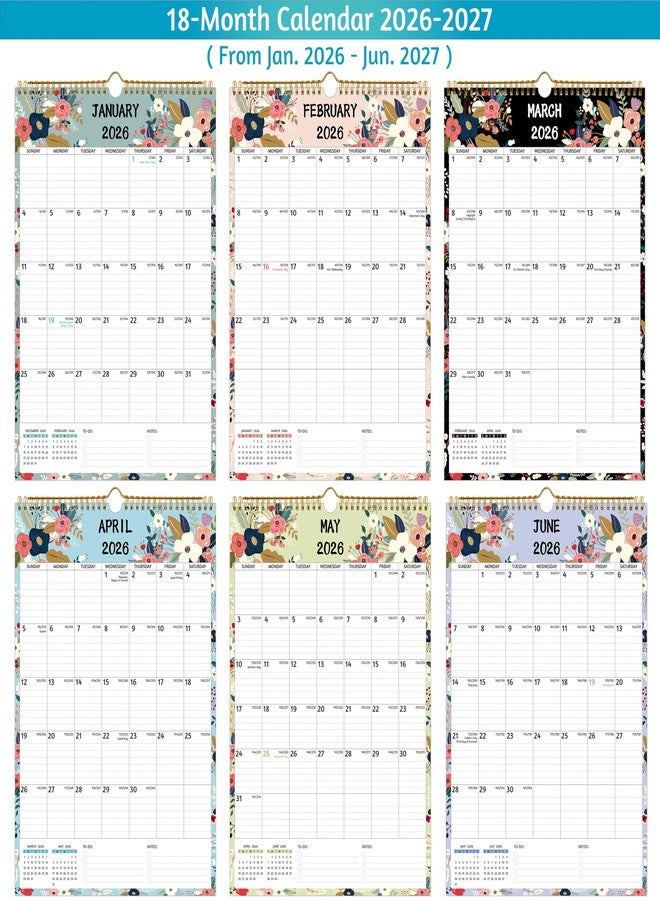 BowCuk Wall Calendar 2026-2027 - Jan.2026 - Jun.2027, Calendar 2026-2027 Wall, 18 Monthly Calendar, 12 x 17 In, 2026 Calendar with Large Blocks, Thick Paper, Holidays, To-do ＆ Notes, Great for Organizing - Image 3
