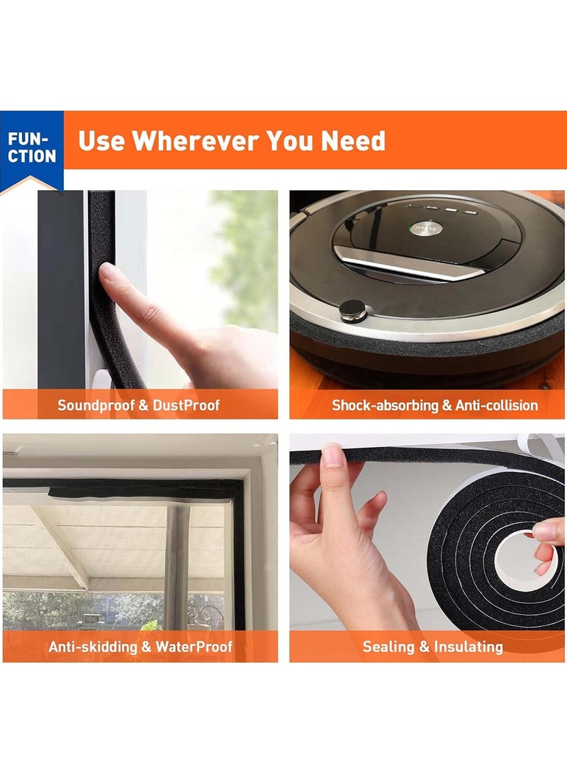 ToolHouse Foam Tape Self Adhesive Foam Tape Window Draft Excluder Tape Weather Stripping Foam Tape For Door Window SoundProof Weather Strip Tape Seals for Gap Seal - Image 3