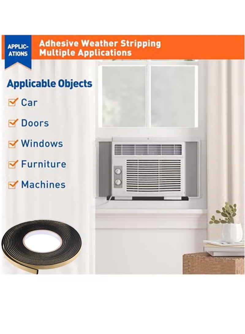 ToolHouse Foam Tape Self Adhesive Foam Tape Window Draft Excluder Tape Weather Stripping Foam Tape For Door Window SoundProof Weather Strip Tape Seals for Gap Seal - Image 4